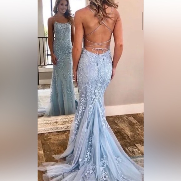 Light Blue Sherri Hill Prom Dress Homecoming Dresses Sherri Hill Baby Blue  Dress Formal Dresses